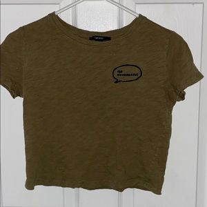 Army green crop top